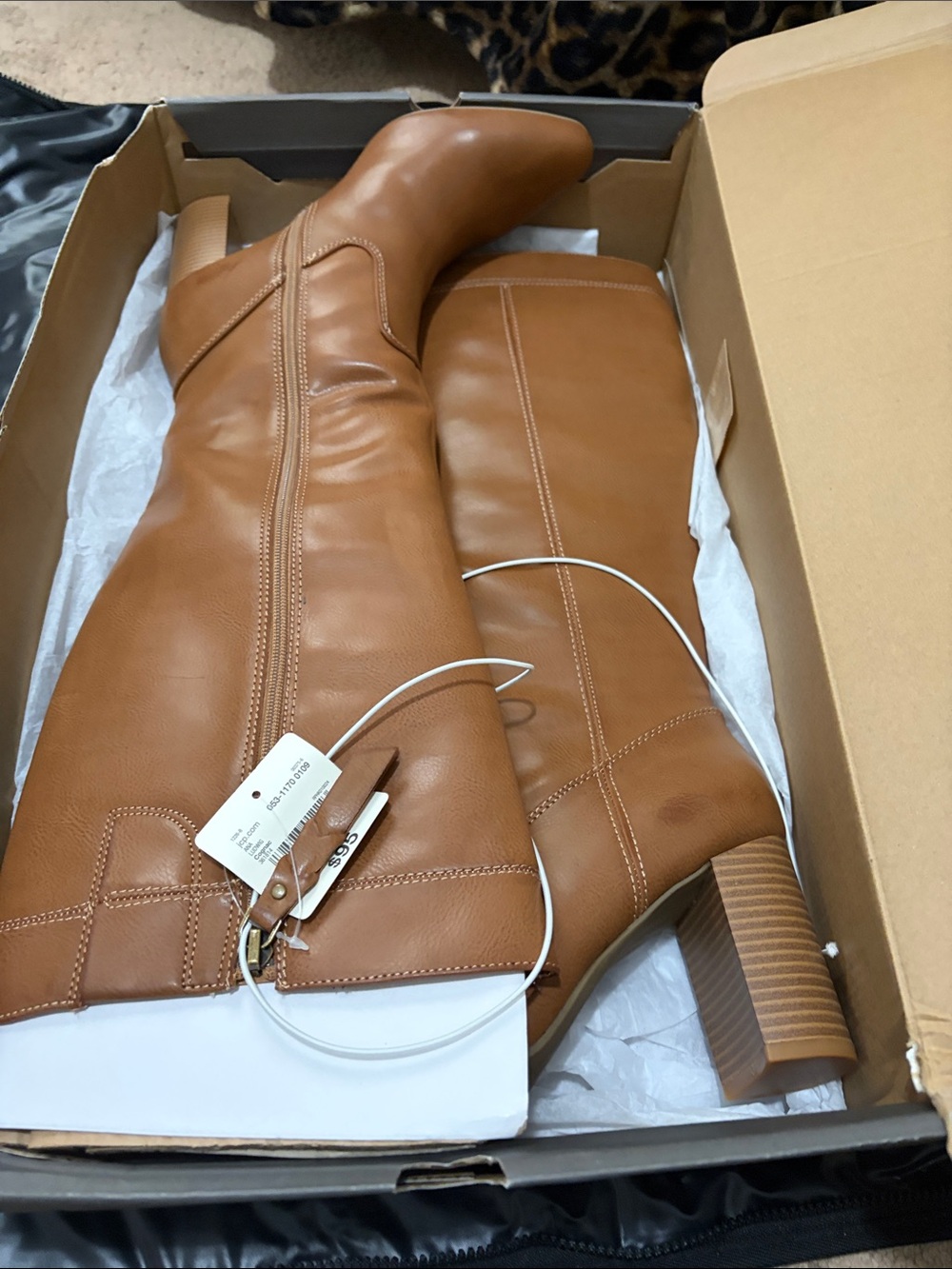 a.n.a Tall Over-the-Knee Block Heel Boots in Cognac Brown
